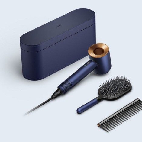 Фен Dyson Supersonic HD07 синий медный с 5 насадками в  чехле и расческами