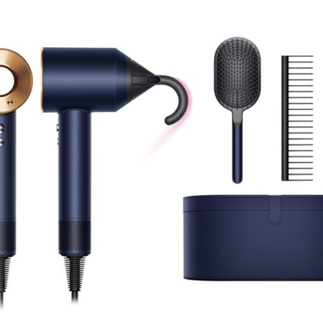 Фен Dyson Supersonic HD07 синий медный с 5 насадками в  чехле и расческами