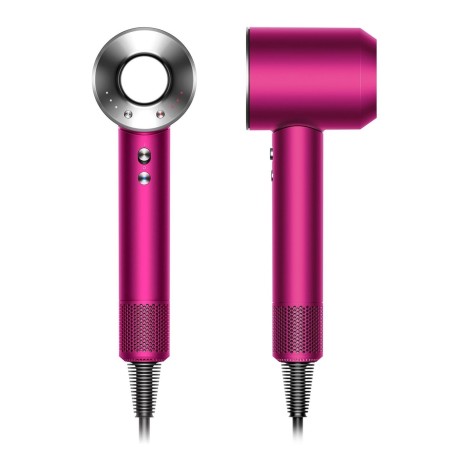 Фен Dyson Supersonic HD07 (фуксия/яркий никель) с 5 насадками и черным дорожным чехлом