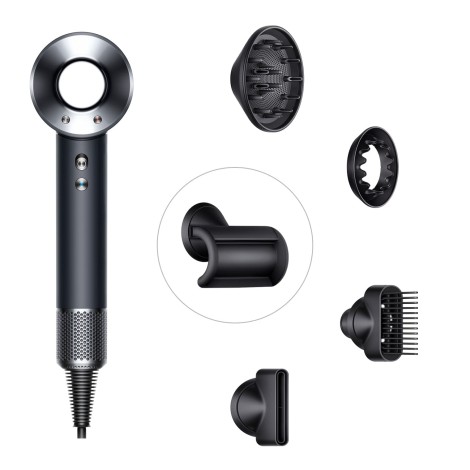 Фен Dyson Supersonic HD07 (черный/серебристый) с 5 насадками и черным дорожным чехлом