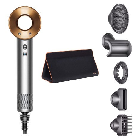 Фен Dyson Supersonic HD07 (медный) с 5 насадками и черным дорожным чехлом