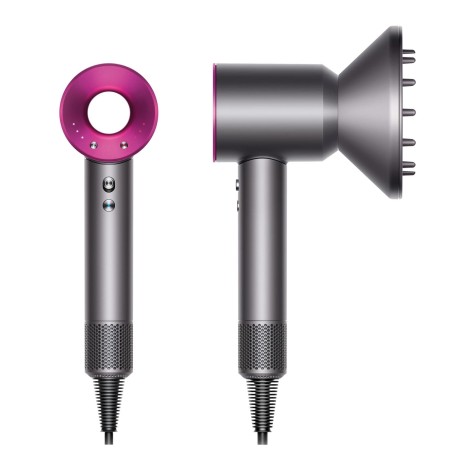 Фен Dyson Supersonic HD03 (фуксия) с 4 насадками, черным дорожным чехлом и расческами
