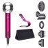 Фен Dyson Supersonic HD07 (фуксия/яркий никель) с 5 насадками, черным дорожным чехлом и подставкой