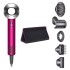 Фен Dyson Supersonic HD07 (фуксия/яркий никель) с 5 насадками и черным дорожным чехлом